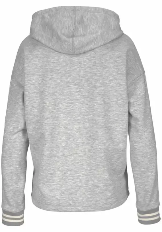 Damenshirts|Bench. Kapuzensweatshirt Grau-Meliert