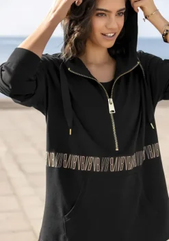 Damenshirts|Venice Beach Kapuzensweatshirt Schwarz