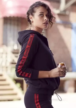 Damenshirts|Bench. Kapuzensweatshirt Schwarz
