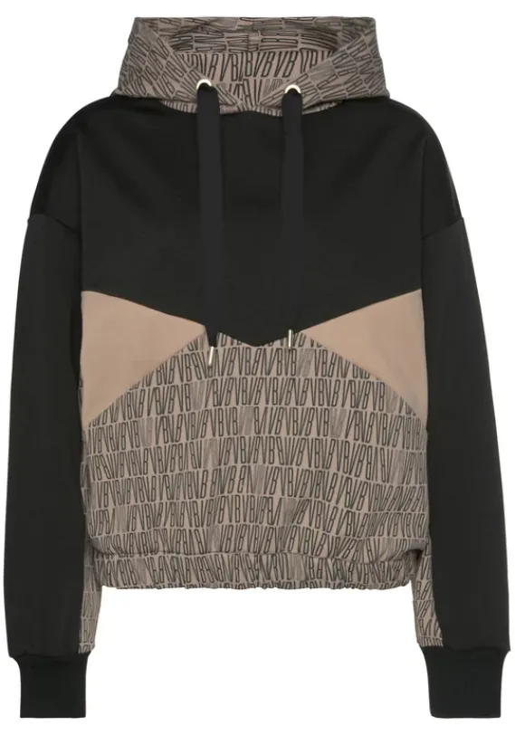 Damenshirts|Venice Beach Kapuzensweatshirt Toffee-Schwarz