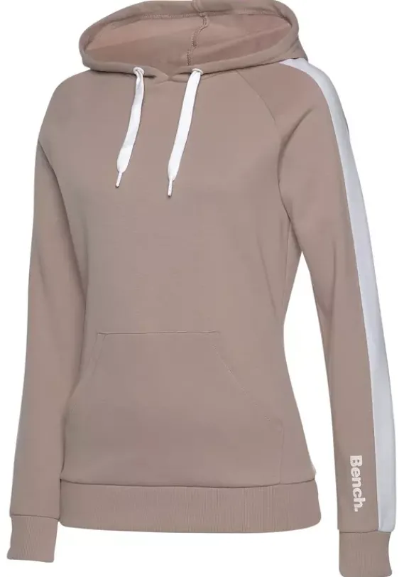 Damenshirts|Bench. Kapuzensweatshirt Beige-Weis