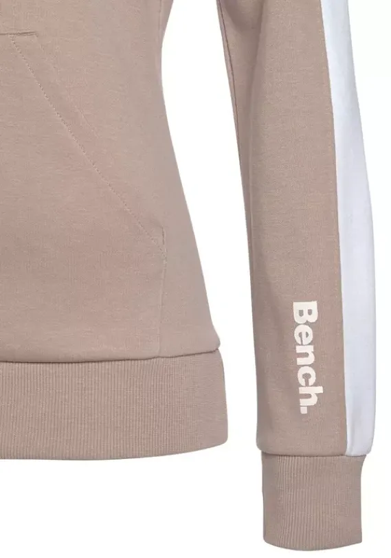 Damenshirts|Bench. Kapuzensweatshirt Beige-Weis