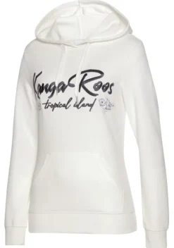 Damenshirts|KangaROOS Kapuzensweatshirt Ecru