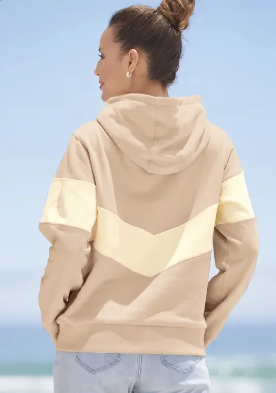 Damenshirts|Venice Beach Kapuzensweatshirt Beige-Vanille