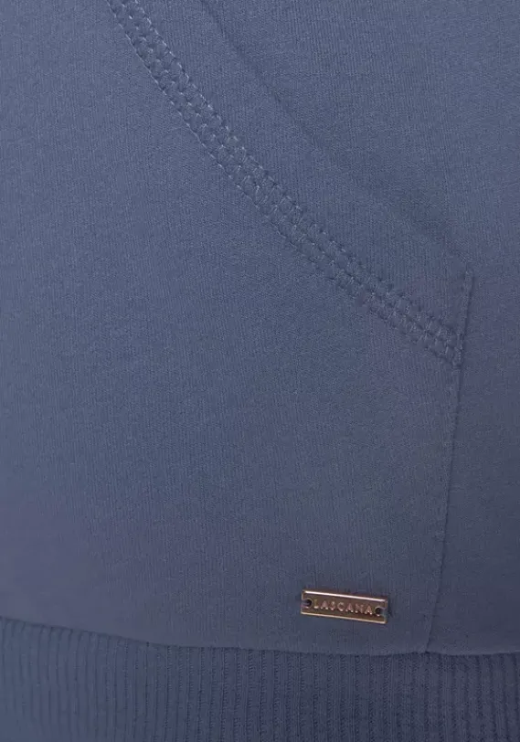 Damenshirts|LASCANA Kapuzensweatshirt Graublau