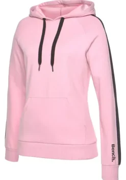 Homewear-Oberteile|Bench. Kapuzensweatshirt Rosa-Schwarz