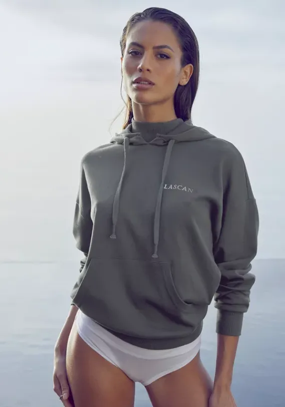 Homewear-Oberteile|LASCANA Kapuzensweatshirt"Circular Collection" Anthrazit