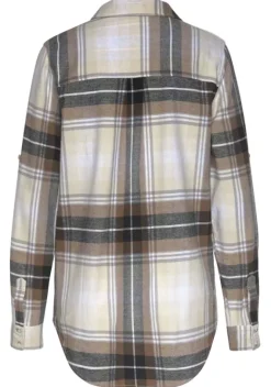 Blusen|Buffalo Karobluse Braun-Creme-Kariert