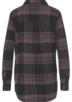 Blusen|LASCANA Karobluse Lila-Schwarz-Kariert