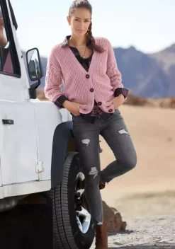 Blusen|LASCANA Karobluse Lila-Schwarz-Kariert