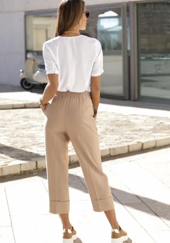 Blusen|LASCANA Kurzarmbluse Weis