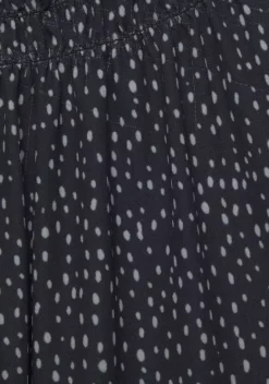Blusen|LASCANA Kurzarmbluse Schwarz-Weis-Gepunktet