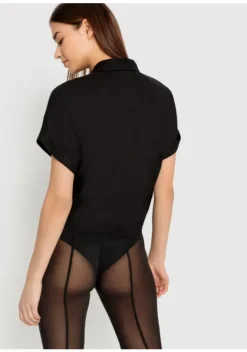 Blusen|LSCN by LASCANA Kurzarmbluse Schwarz