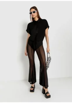 Blusen|LSCN by LASCANA Kurzarmbluse Schwarz