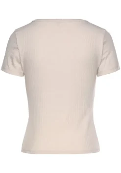 Damenshirts|LASCANA Kurzarmshirt Beige