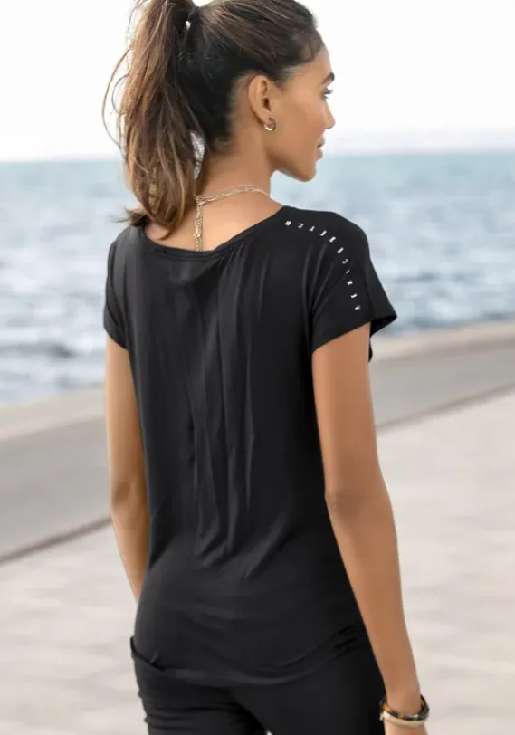 Damenshirts|Venice Beach Kurzarmshirt Schwarz