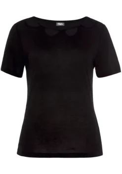 Damenshirts|Buffalo Kurzarmshirt Schwarz