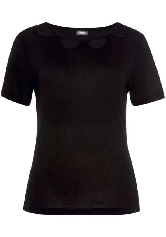 Damenshirts|Buffalo Kurzarmshirt Schwarz