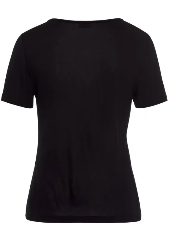 Damenshirts|Buffalo Kurzarmshirt Schwarz