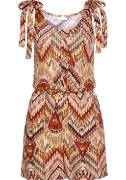 Strandmode|LASCANA Kurzoverall Braun-Bedruckt