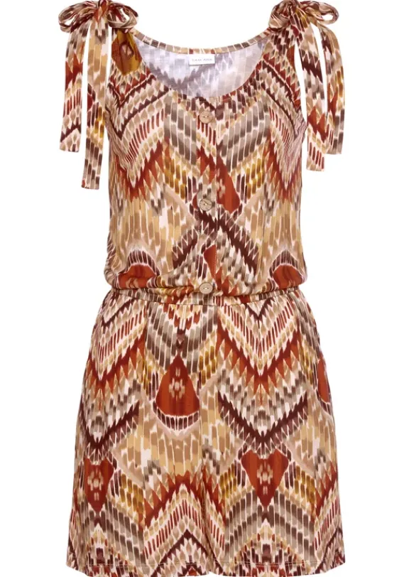 Strandmode|LASCANA Kurzoverall Braun-Bedruckt