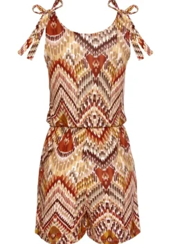 Strandmode|LASCANA Kurzoverall Braun-Bedruckt