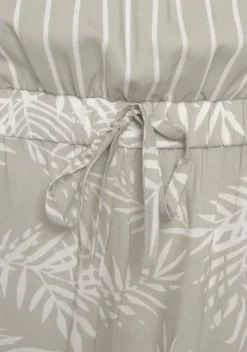 Strandmode|LASCANA Kurzoverall Schilfgrun-Creme Bedruckt