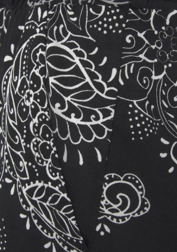 Overalls|Vivance Kurzoverall Schwarz-Weis Bedruckt