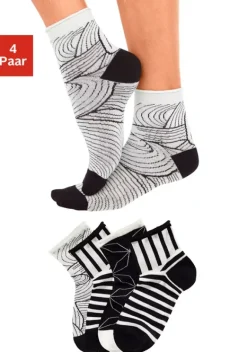 Socken|H.I.S Kurzsocken Schwarz-Weis-Gemustert