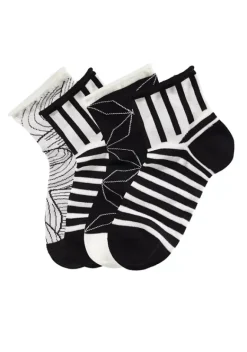 Socken|H.I.S Kurzsocken Schwarz-Weis-Gemustert