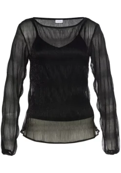 Blusen|LASCANA Langarmbluse Schwarz