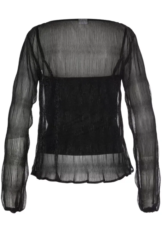 Blusen|LASCANA Langarmbluse Schwarz