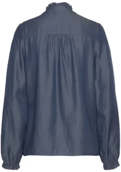 Blusen|LASCANA Langarmbluse Denim-Blue