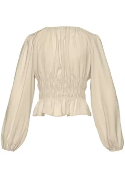 Blusen|LASCANA Langarmbluse Creme
