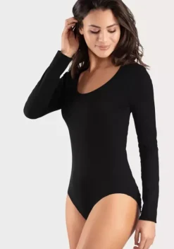 Nachhaltige Dessous & Wasche|Vivance Langarmbody Schwarz, Weis