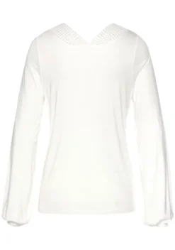 Homewear-Oberteile|LASCANA Langarmshirt Creme