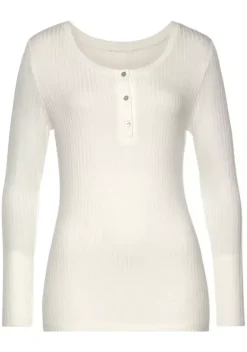 Damenshirts|Vivance Langarmshirt Creme