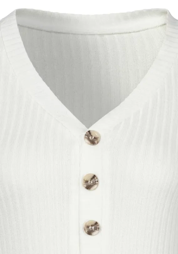 Damenshirts|LASCANA Langarmshirt Creme