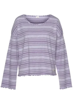 Damenshirts|s.Oliver Langarmshirt Lila Gestreift