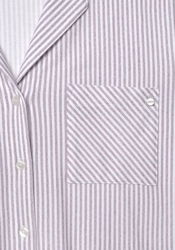 Damenshirts|s.Oliver Langarmshirt Bordeaux Weis Gestreift