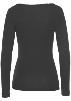 Damenshirts|s.Oliver Langarmshirt Schwarz
