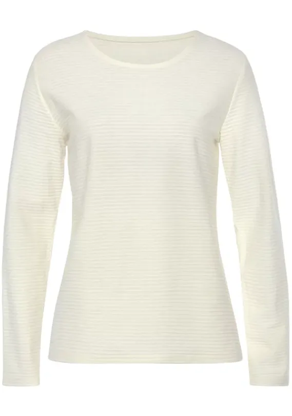 Damenshirts|LASCANA Langarmshirt Creme