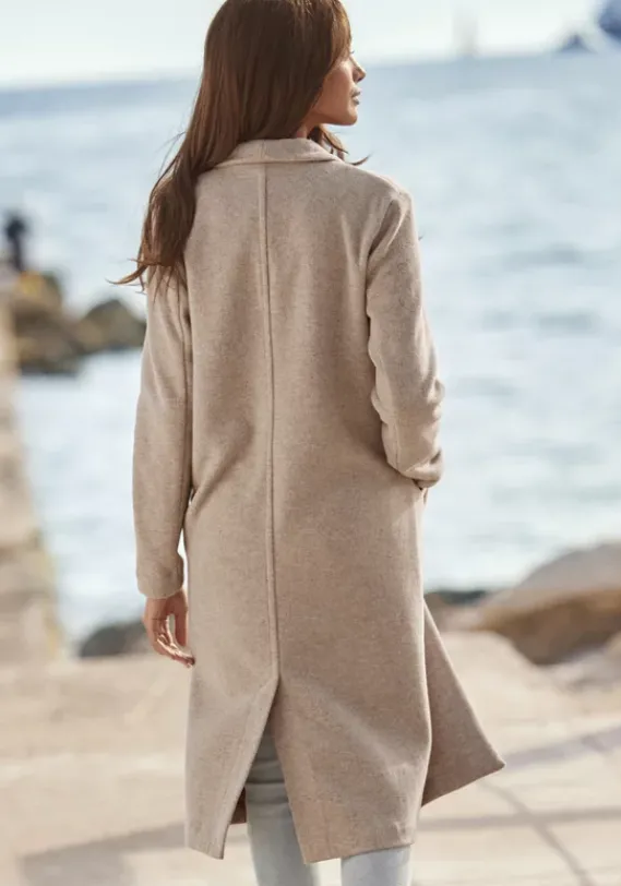 Jacken & Mantel|Buffalo Langmantel Sand Meliert