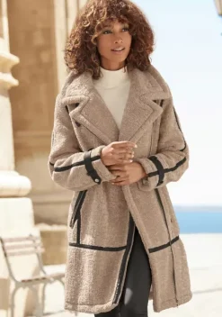 Jacken & Mantel|Buffalo Langmantel Beige-Schwarz