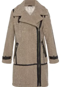 Jacken & Mantel|Buffalo Langmantel Beige-Schwarz