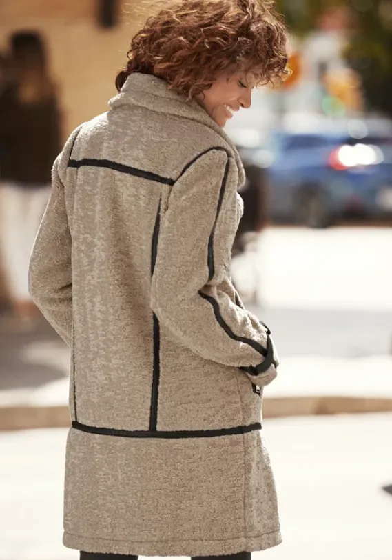 Jacken & Mantel|Buffalo Langmantel Beige-Schwarz