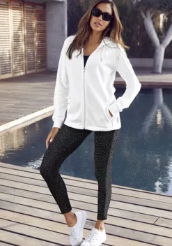 Homewear-Leggings|Bench. Leggings Grau-Schwarz-Leo