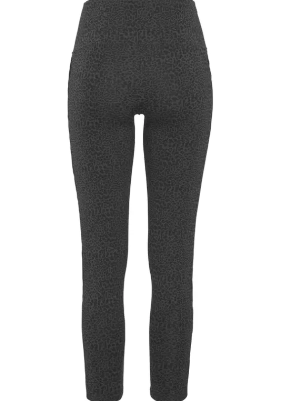 Homewear-Leggings|Bench. Leggings Grau-Schwarz-Leo