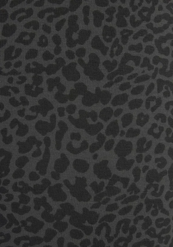 Homewear-Leggings|Bench. Leggings Grau-Schwarz-Leo