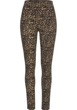 Homewear-Leggings|Buffalo Leggings Camelfarben-Schwarz-Leo